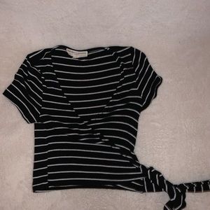 Striped wrap t-shirt